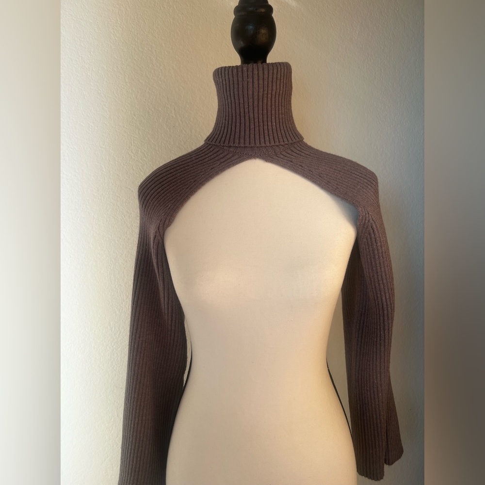 Zara Taupe Cowl Neck Sweater (arm warmer)